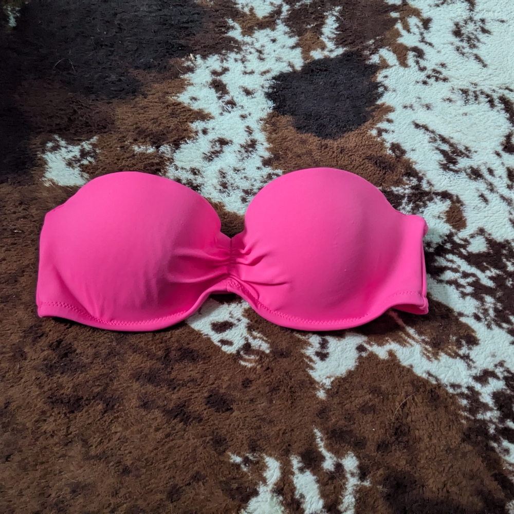 Vibrant Pink Strapless Bra